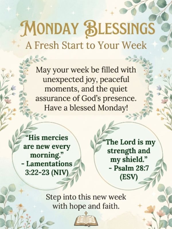 Monday Blessings Quotes Bible Verses