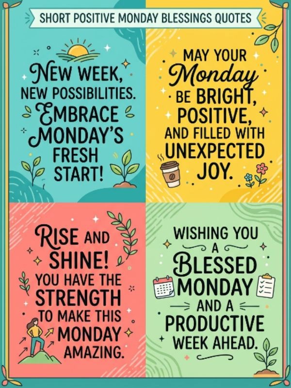 Short Positive Monday Blessings Quotes