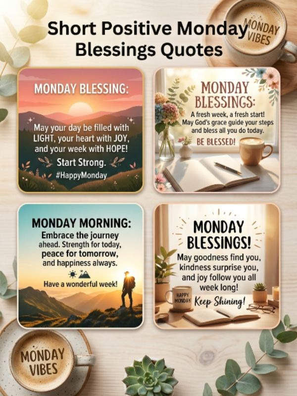 Short Positive Monday Blessings Quotes