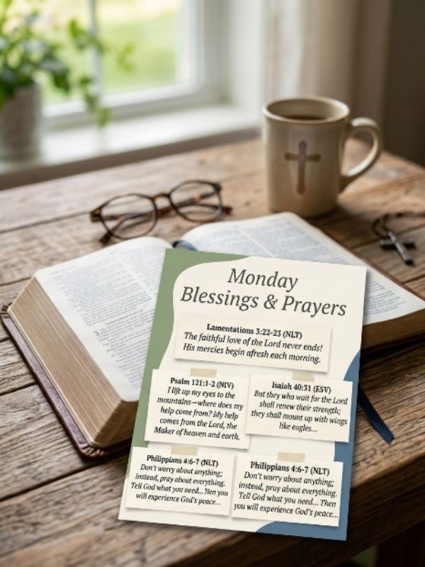 Monday Blessings and Prayers Bible Verses