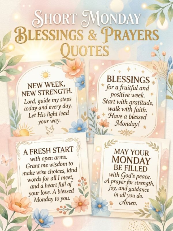 Short Monday Blessings and Prayers Quotes